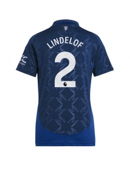 Billige Manchester United Victor Lindelof #2 Bortedrakt Dame 2024-25 Kortermet